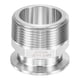 thumbnail image 1 of Uxcell 1-Pack Tri Sanitary 1.5 in Clamp Fittings to 1.5 in NTP Male Thread Stainless Steel Pipe Hexagon Fitting Ferrule OD 50.5mm, 1 of 7
