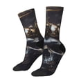 thumbnail image 1 of Lukts Royal Skull With Golden Crown Pattern Womens Crew Soft Moisture-wicking Socks,Moisture Control Crew Socks,Mid Calf Socks, 1 of 6