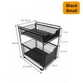 thumbnail image 2 of 2 Tiers Bathroom Metal Storage Rack Sink Shelf Spices Bottle Utensils Rack Organizer Shelf Drawers Sliging Basket Kichen Office with Non-slip Feet, S/L, Black, 2 of 11