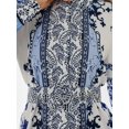 thumbnail image 3 of Printed Long Sleeve Maxi Dress with Belt, 3 of 5
