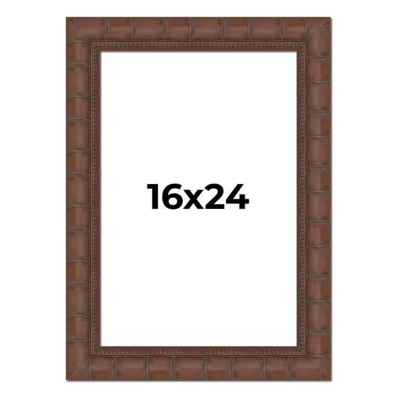 16x24 Bamboo Wood Tone Complete Wood Picture Frame with UV Acrylic, Foam Board Backing, & Hardware