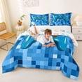 thumbnail image 3 of Erosebridal Miners Games Checkered Full Size Comforter Sets,Gamepad Gamer Video Games Bedding Sets For Kids,Reversible 3 Pieces, 3 of 7