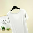 thumbnail image 4 of Birdeem Blouses pour Femmes Décontractées et à la Mode Couleur Unie Manches Courtes Col en U, 4 of 12