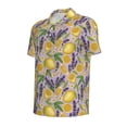 thumbnail image 2 of Balery Lavender Flowers Printed Men’s Short Sleeve Polo Shirt, Midweight Men's Shirt,Golf Polo shirts -3X-Large, 2 of 9