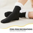 thumbnail image 5 of LDU Women's Slipper Socks with Fuzzy Pom-Pom Ribbed Cuff, Plush Fleece Lined Thermal Winter Socks, 6 Pairs, 5 of 7