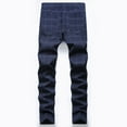 thumbnail image 4 of Wavsuf Mens Pants Elastic Waist Jogger Striped Plaid Blue Pants Size M, 4 of 6