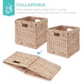 thumbnail image 3 of TYUIOP Hyacinth Baskets, Rustic Set Of 5 Multipurpose Collapsible Storage Organizer, Handwoven Laundry Totes for Bedroom, Living Room, Shelves 10.5x10.5in White, 3 of 8