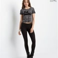 thumbnail image 2 of Aeropostale Womens Bah Humbug Embellished T-Shirt, Black, Juniors, Large, 2 of 2