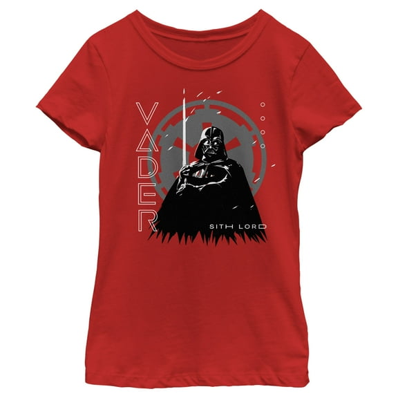 Girl's Star Wars: Obi-Wan Kenobi Darth Vader Sith Lord  Graphic Tee Red X Small