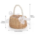 thumbnail image 4 of 2X Cesta de Mimbre para Niña de Flores para Bodas, Cesta de Flores de Ratán, Cesta de Niña de Flores Hecha A Mano con Asa y Cinta, 4 of 5