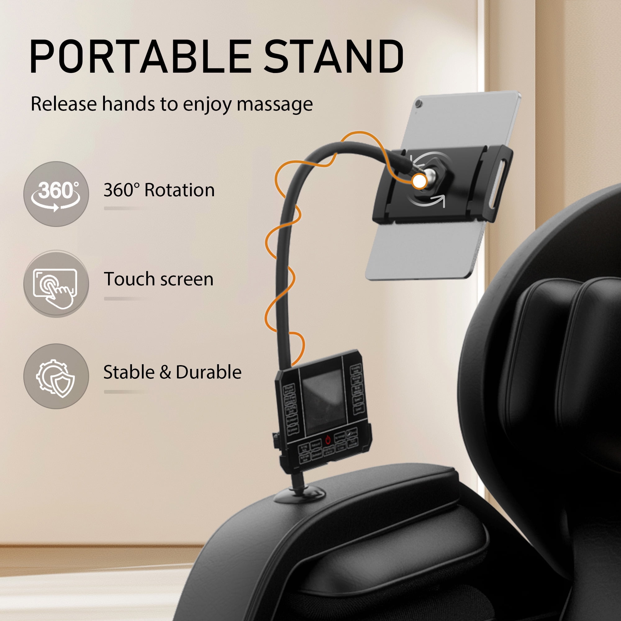 AENKYO Full Body Zero Gravity Massage Chair with Heating, Airbags, Bluetooth Speaker, Foot Roller, and Touch Screen Control Black