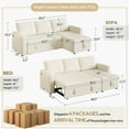 thumbnail image 3 of Yaheetech L Shaped Convertible Sectional Sofa with Storage Compartment & USB Ports, Beige, 3 of 5