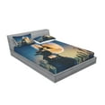 thumbnail image 2 of Ambesonne Fantasy Fitted Sheet & Pillow Sham Set, Moon Halloween Queen, Full, Blue Yellow, 2 of 2