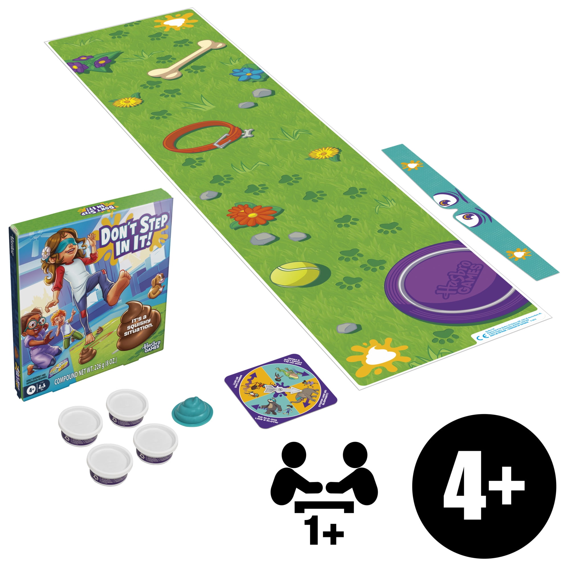 Don't Step in It! Preschool Game, Blindfolded, Poop Kids Game with Animal Moves Spinner for Kids, Ages 4 and up