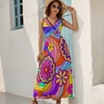 thumbnail image 5 of Maxi Dress Colorful Flower Power Dress Vintage Hippy Print Simple Bohemia Long Dresses Ladies Party Pattern Vestido Gift Idea, 5 of 7
