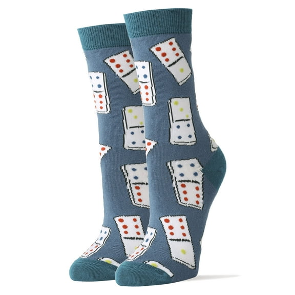 OoohYeah Womens Funny Novelty Crew Socks, Dominoes, Crazy Colorful Fashion Socks