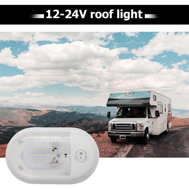 12-24V 24 LED Dome Light Lámpara de techo con interruptor para RV Marine Boat Yacht
