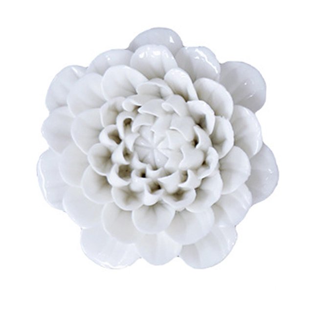 Arte de pared de flores de cerámica 3D colgantes, flores de porcelana, fácil instalación, decoración artística Peonía de pétalos redondos