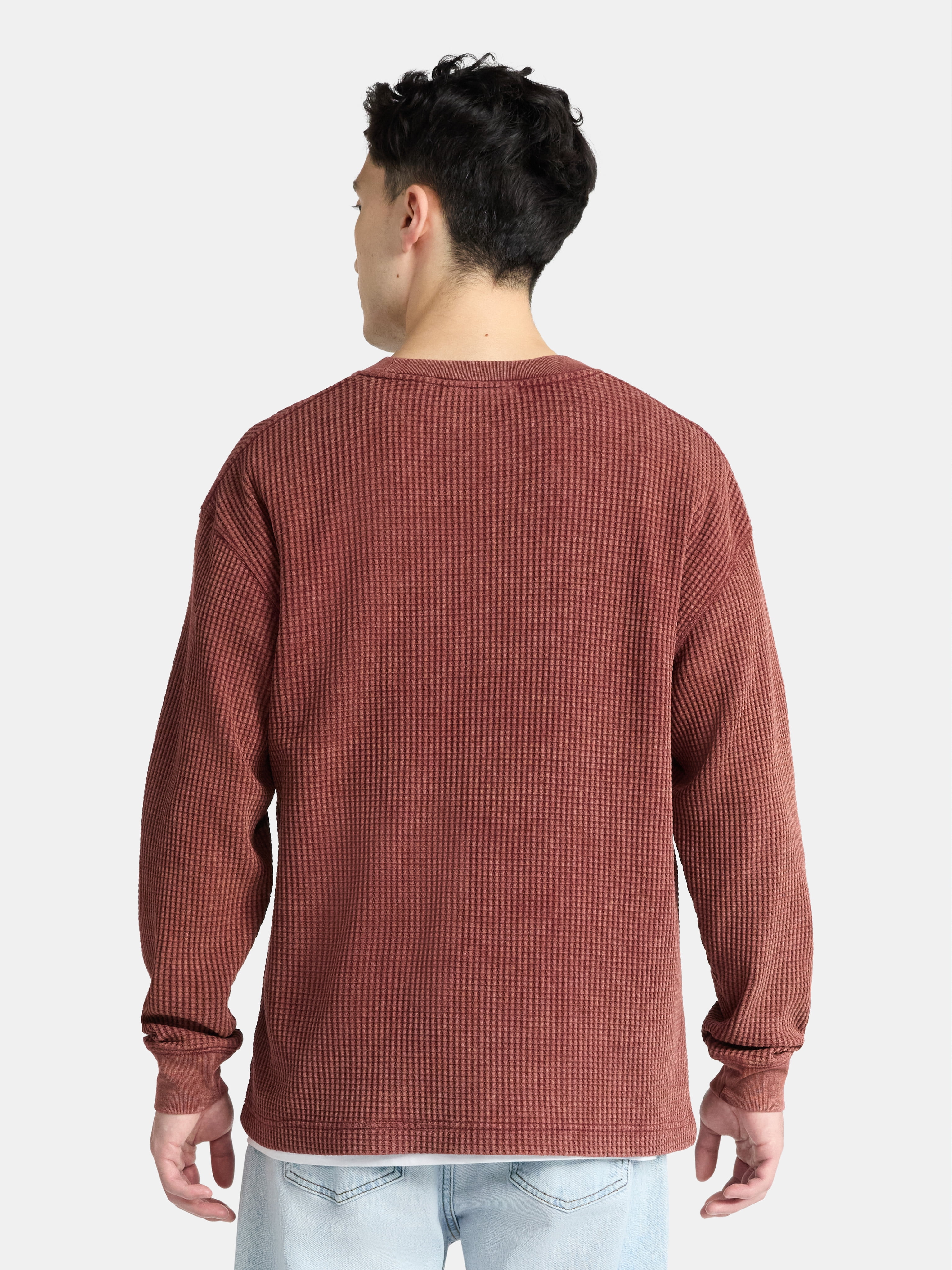No Boundaries Thermal Tee with Long Sleeves, Men's & Big Men's