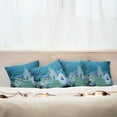 thumbnail image 7 of Ambesonne Ocean Throw Pillow Cover 4 Pack, Mermaid Castle, 18", Turquoise Pale Blue Teal, 7 of 7