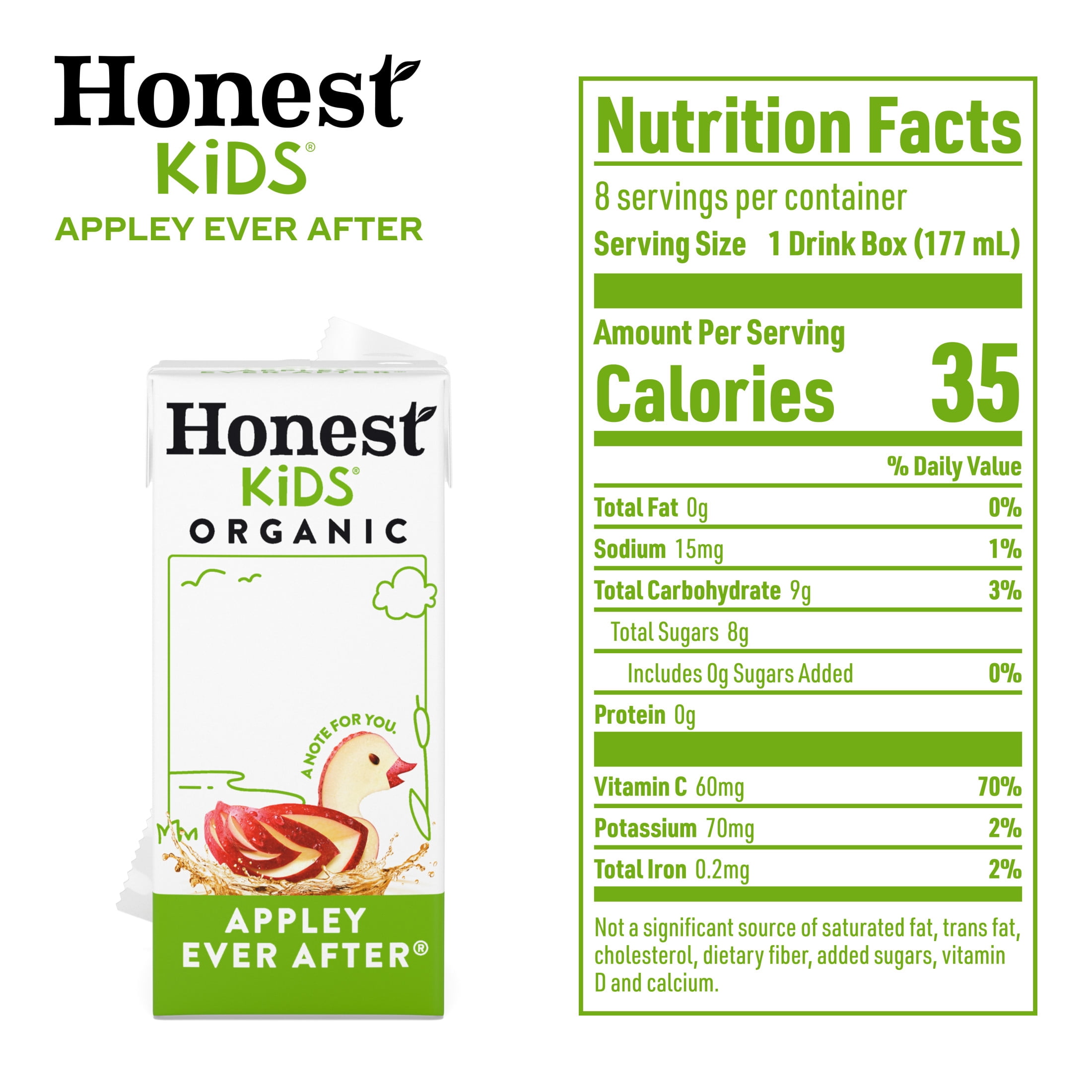 Honest Kids Appley Ever After Organic Juice Drink Cartons, 6 fl oz, 8 Pack