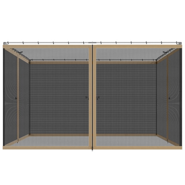 Outsunny 10' x 12' Gazebo Replacement Mosquito Netting, Khaki