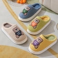 thumbnail image 6 of Lovely Cartoon Bear Woolen Slippers For Women Winter Indoor Thick-soled Non-slip Home Slippers Breathable Warm Bedroom Floor House Shoes, 6 of 9