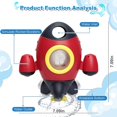 thumbnail image 5 of Juguetes de baño - Juguetes de baño para niños pequeños de 1 a 3 años - Agua pulverizada con cohete espacial con fuente giratoria Juguetes para bañera y ducha - Juguetes de baño pa, 5 of 5