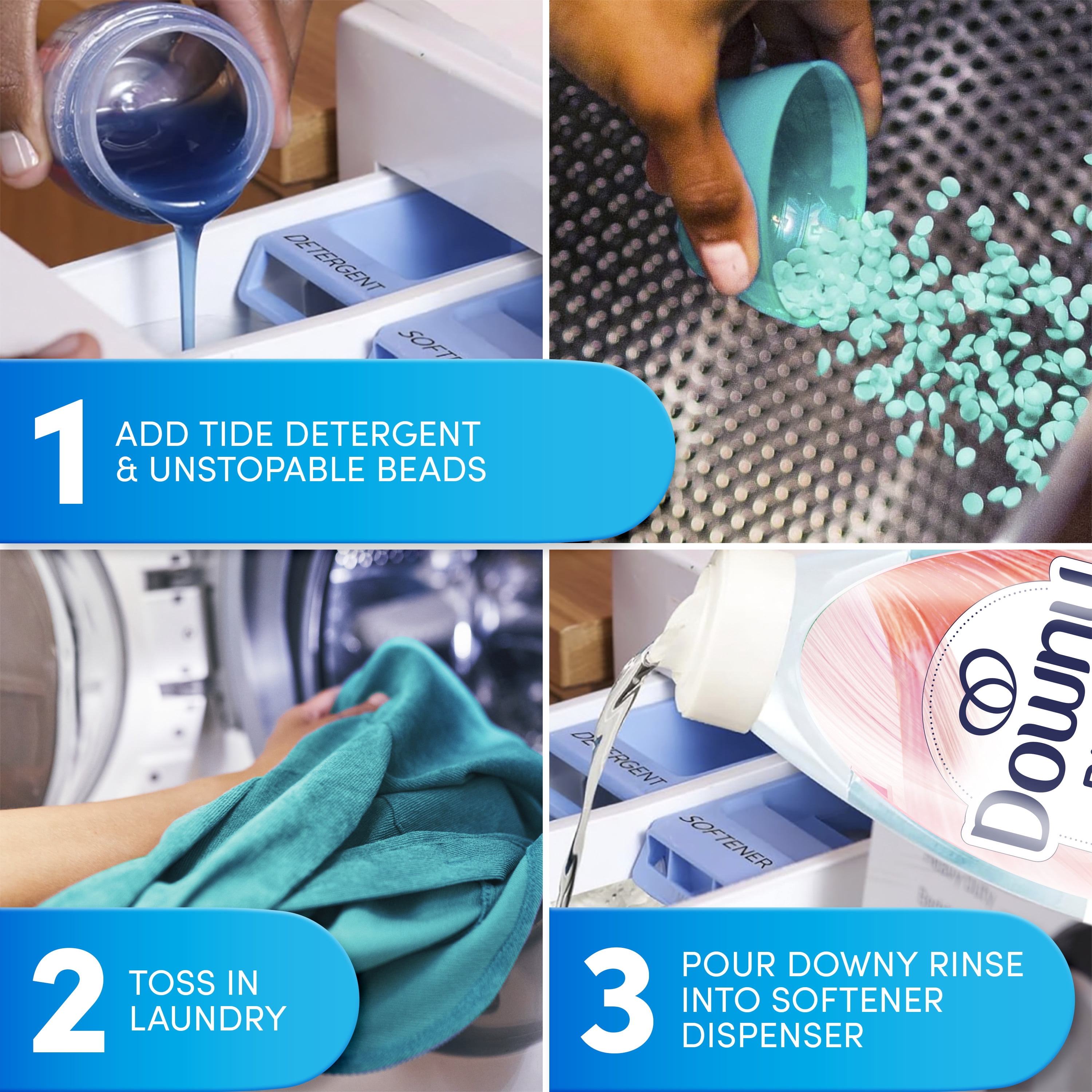 (4 pack) Downy Rinse Out Odor Laundry Rinse, Tackles Tough Odors, Spring Breeze Scent, 48 fl oz