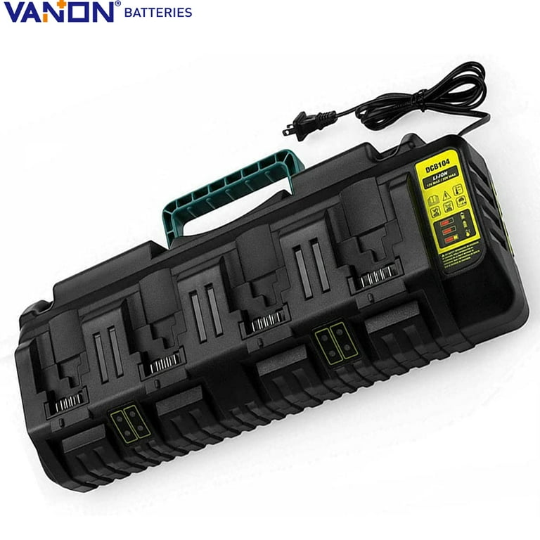4 Port DCB104 DCB102 Fast Charger for DeWalt 20V 60V Max Lithium