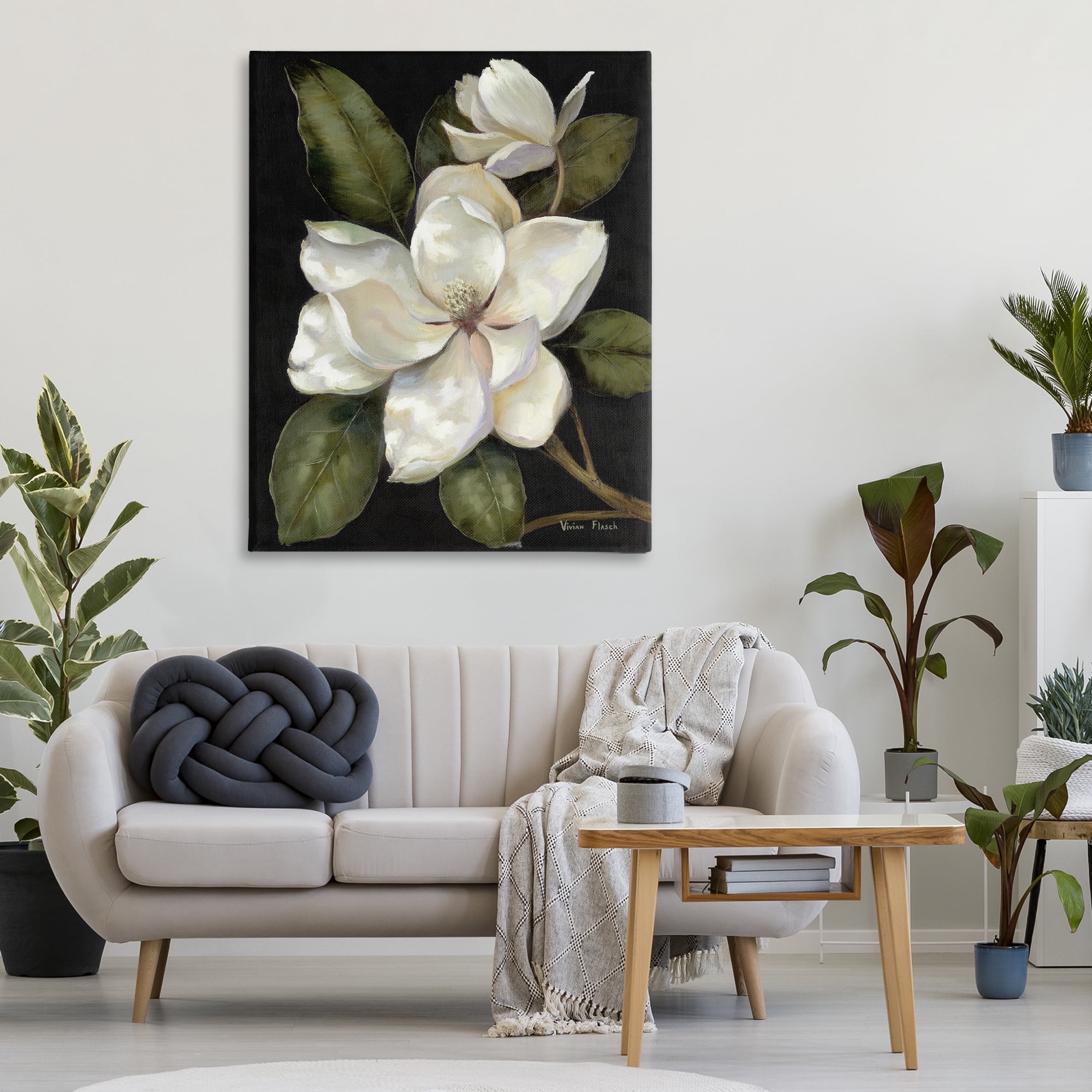 Stupell Industries Blooming Magnolia Buds Canvas Wall Art, design by Nan