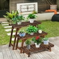 thumbnail image 3 of Gymax 3 Tier Step Design Plant Shelf Rack Freestanding Ladder Flower Pot Stand Holder, 3 of 10