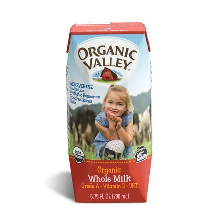 Organic Valley Cropp Cooperative Milk Uht Whole White Snglsrv Organic, 6.75 Fluid Ounce (12