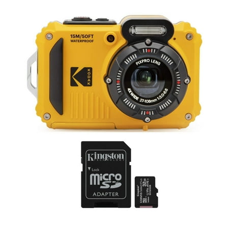Kodak PIXPRO WPZ2 Rugged Waterproof 16MP Digital Camera and 32GB microSD Card