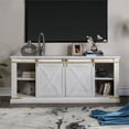 thumbnail image 4 of Bowery Hill Wood 72" Length TV Stand in White and Gold Finish, 4 of 12
