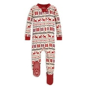 Burt's Bees Baby Family Jammies,, Dashing Deer Fair Isle, Size Sleeper: Newborn