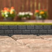 GroundSmart Brickface Landscape Edging, 4 Gray Rubber Garden Edging Border, 48 pack