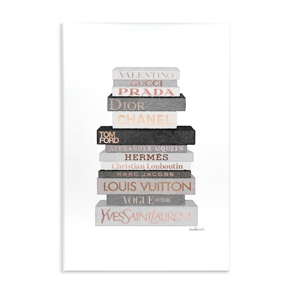 Stupell Industries Contemporary Grey & Peach Bookstack Wall Plaque Art, 13 x 19, by Amanda Greenwood