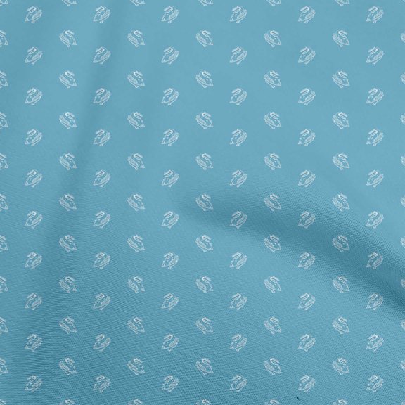 oneOone Cotton Flex Turquoise Blue Fabric Retro Minimal Iron Quilting Supplies Print Sewing Fabric By The Yard 40 Inch Wide
