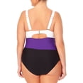 thumbnail image 3 of Terra & Sky Women's Plus Color Block One-Piece Swimsuit, 3 of 5