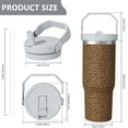 thumbnail image 4 of 30oz Handheld Travel Tumbler with Handle – Double Wall Stainless Steel Insulated Cup, Flip Straw Lid, Leak-Proof & BPA-Free for Hot and Cold Drinks – Durable Coffee & Juice Mug Pink, 4 of 7
