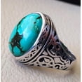 thumbnail image 7 of Tibetan Turquoise Ring, Silver Jewelry, 925 Silver Ring, Father's Day, AAA Natural Turquoise, December Birthstone Ring, Heavy Mens Ring, Spiritual Healing Gemstone, Christmas, Signet Mens Ring, 7 of 7