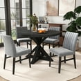 thumbnail image 2 of Roundhill Furniture Walton 5-Piece Round Cross-Buck Table with Side Chairs, 2 of 14