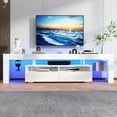 thumbnail image 7 of ChVans LED TV Stand for 65/75/85 inch TV, High Glossy Modern Entertainment Center with Drawer and LED Lights(White), 7 of 7