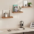 thumbnail image 2 of Ballucci 16" Floating Shelves for Wall, 3-Pack with Invisible Brackets, 6" Deep, Rustic Brown, 2 of 7