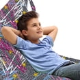thumbnail image 1 of Modern Lounger Chair Bag, Sketch Artist Scraps of Geometric Triangles Stars Retro Creative Graphic Print, High Capacity Storage with Handle Container, Lounger Size, Multicolor, by Ambesonne, 1 of 5