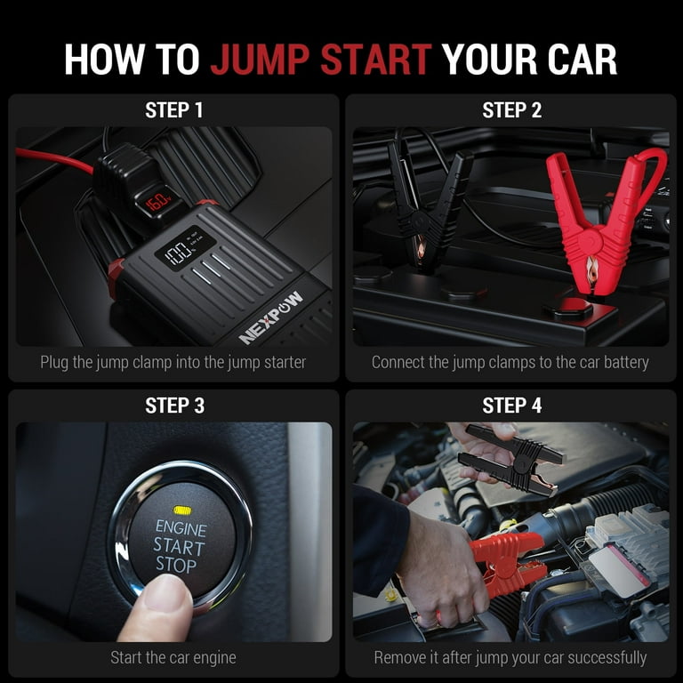 NEXPOW 6000A Car Jump Starter, 12V Battery Booster for Gas or
