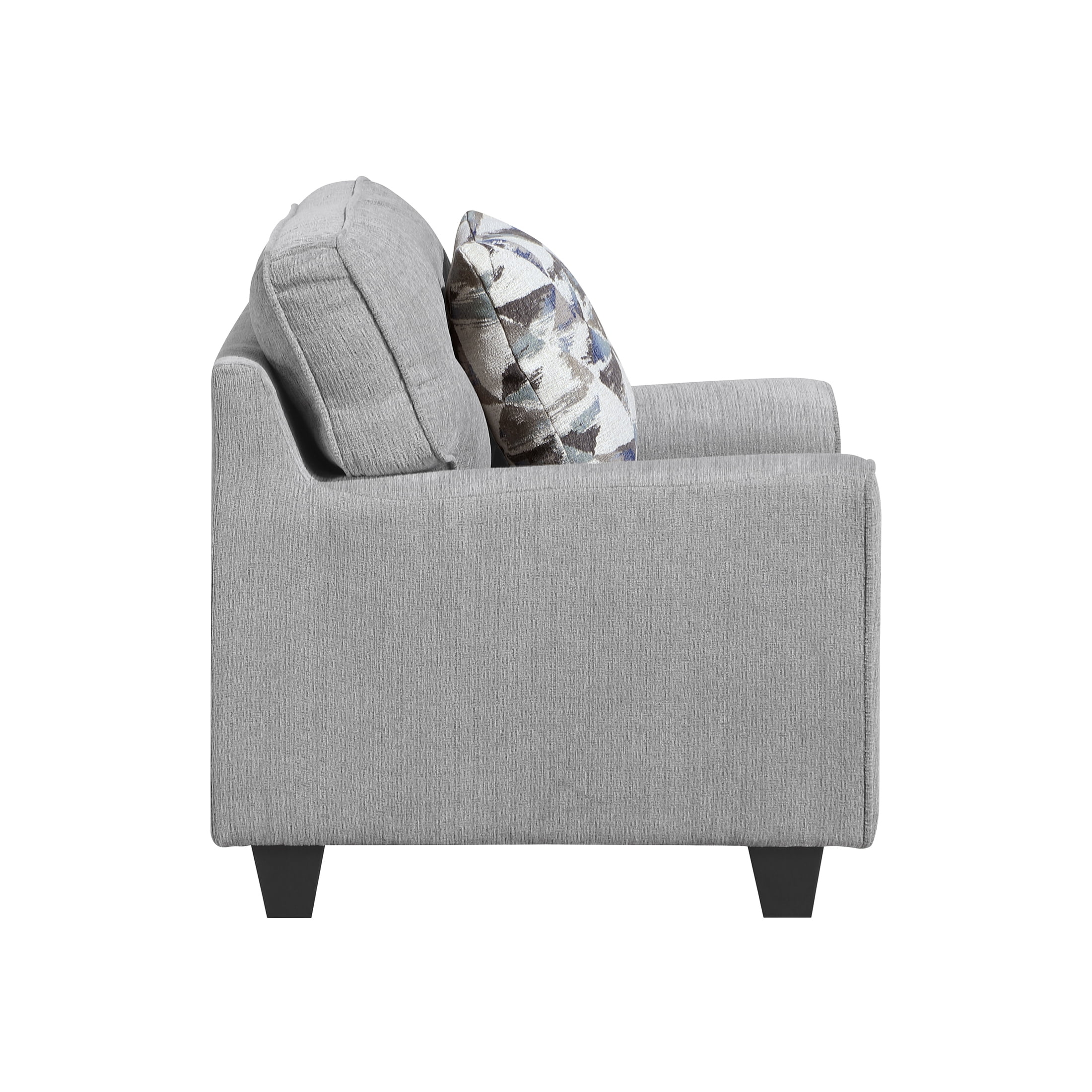 OakvillePark Vintora Chenille Armchair with Pillow, Gray