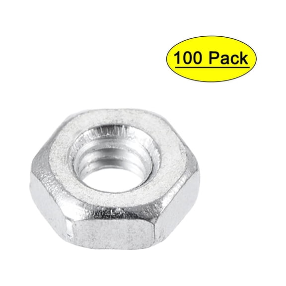M2.5 Thread Dia 304 Stainless Steel Metric Hex Nut Screw Cap Fastener 100pcs