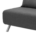 thumbnail image 4 of 48 Inch Modern Sofa Futon Bed, Fabric Lumbar Pillow, Piped Stitching, Gray, 4 of 5